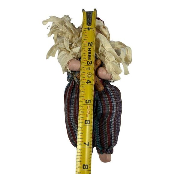 Santa Figurine With Porcelain Hands Head Movable Posable Teddy Bear Shelf Sitter - Picture 3 of 3